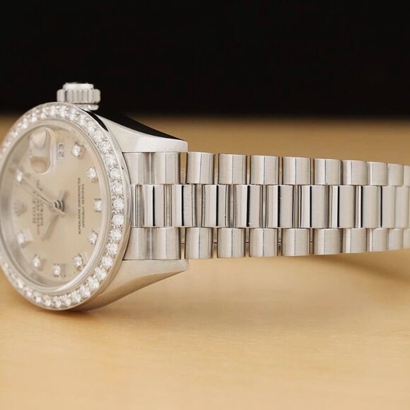 MINT Rolex Ladies President Silver Original Diamond Bezel Watch main image 4